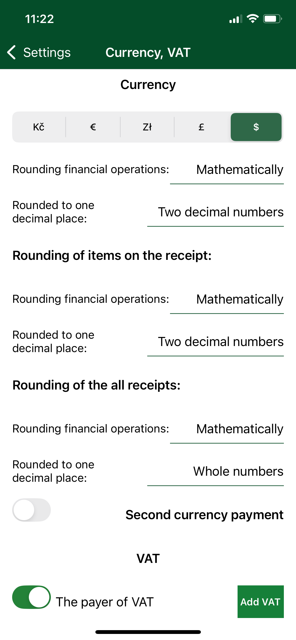 Currency, Vat